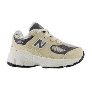 New Balance Kids' Cream and Gray Sneakers